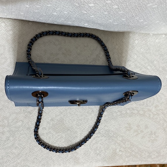 *SOLD*Coach Parker Slate Blue Leather Shoulder Bag - Picture 13 of 17